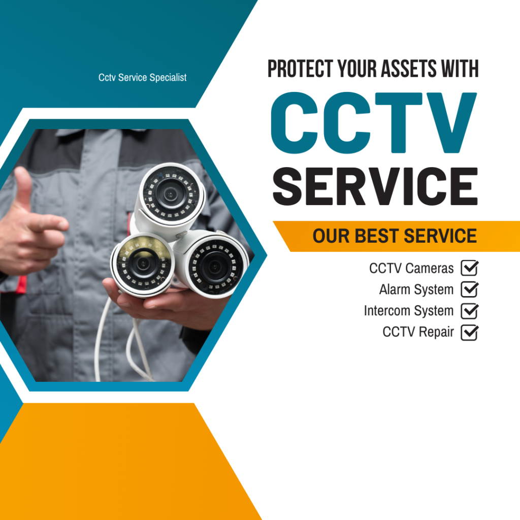 White And Teal Modern CCTV Service Instagram Post